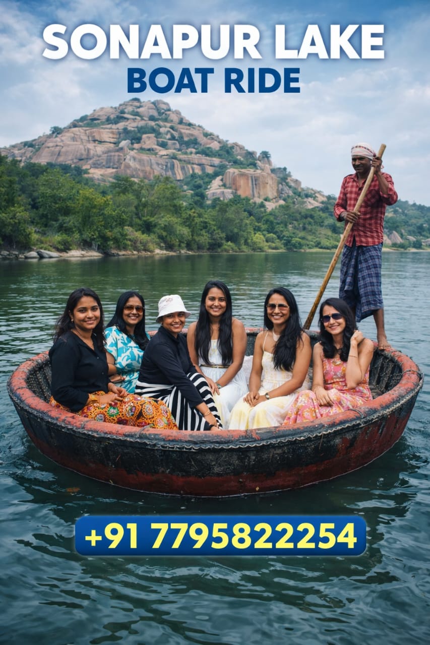 Coracle boat ride Hampi — guests enjoying Tungabhadra river coracle ride with Rakesh auto tour